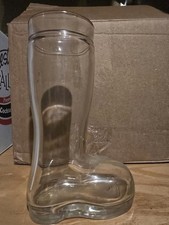 Large Glass Boot Pilsner Beer Mug 9 Tall 