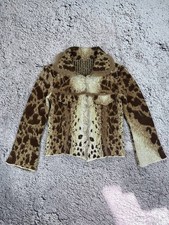 Vintage Leopard Mohair Animal Wool Jacket Bla...