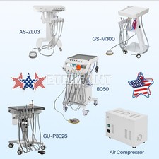 Dental Mobile Delivery Cart Treatment Unit System/ Oil-Free Air Compressor 110V