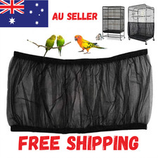 Shell Skirt Mesh Cover Pet Bird Cage Guard Nylon Net Seed Catcher M/L Black AU