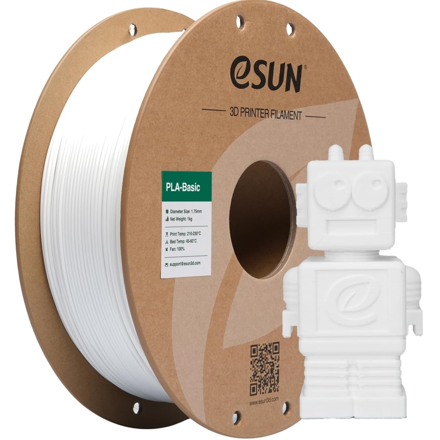 PLA Filament 1.75mm Weiß 1kg Hochgeschwindigkeit kompatibel mit 3D Druckern