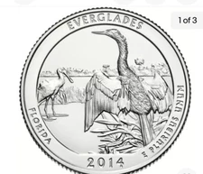2014-P+D EVERGLADES, FLORIDA "ATB" NATIONAL PARK QUARTER 2-COIN SET BU !!!!!!!!!