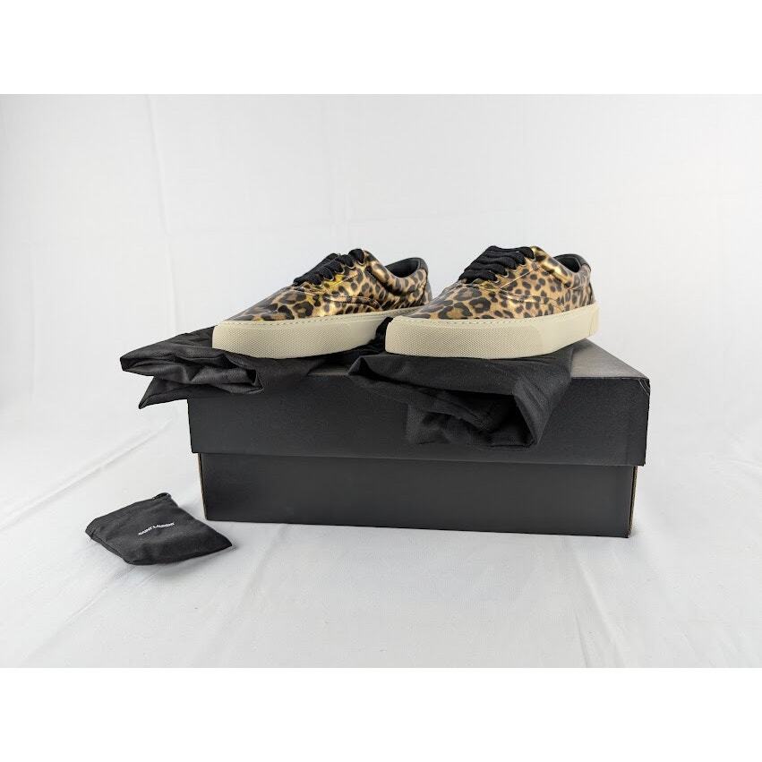 Sneakers basse Saint Laurent Paris Venezia stampa leopardata leopardata nuove con etichette 41