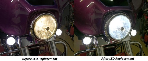 Direct Fit H4 Bright White LED Motorcycle Headlight Bulb - Harley-Davidson, More - Picture 3 of 6