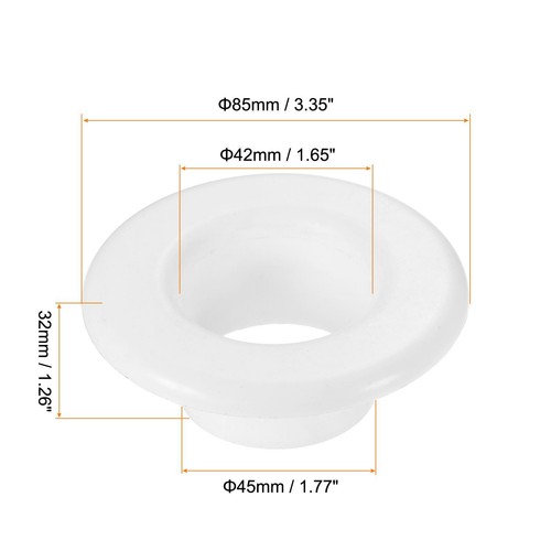 45mm OD Agujero Tapones, 2pzs PVC Redondo Tubo Puesto Bloqueo Cubierta, Blanco - Imagen 2 de 4