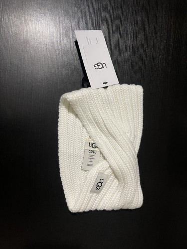UGG Damen Chunky Logo Headwrap Elfenbein Einheitsgröße Ohrenwärmer Stirnband Mütze - Bild 4 von 5
