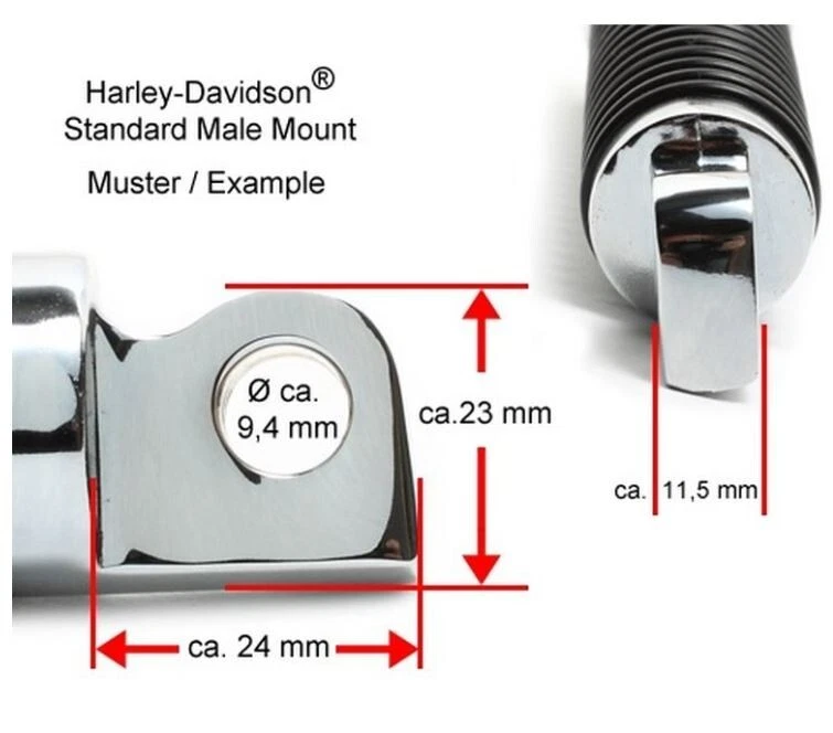 PEDANE PER HARLEY DAVIDSON PEDANINE MOTO CUSTOM SPORTSTER DYNA SOFTAIL PEDALINI - Immagine 2 di 4