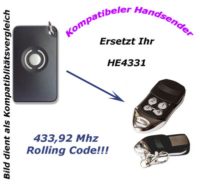 433 Mhz Handsender Fernbedienung kompatibel zu Homentry HE4331 4330E