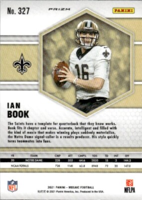 2021 Panini Mosaic #327 Ian Book Prizm Reactive Orange New Orleans