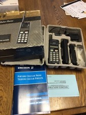 Vintage Cell Phone Ericcson AH230 In Original Box With Paperwork Battery Charger