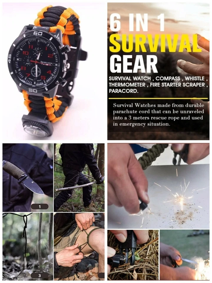 Reloj Pulsera Táctica Natación Deportivo Supervivencia Militar Exterior... Foto 2 de 4