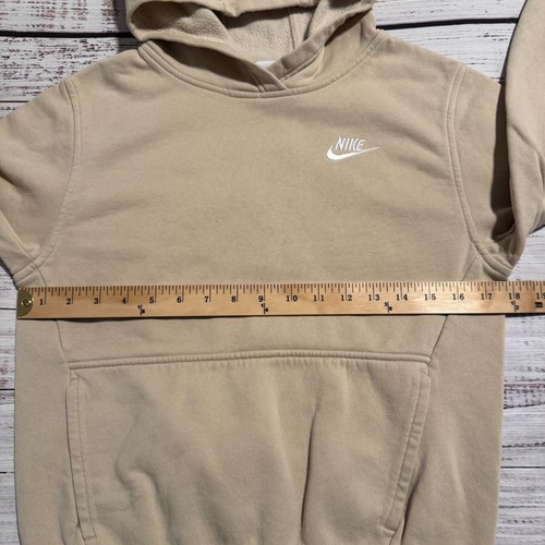Nike Club Fleece Hoodie Pullover Sweater Beige Youth Kids Size Large - Picture 9 of 16