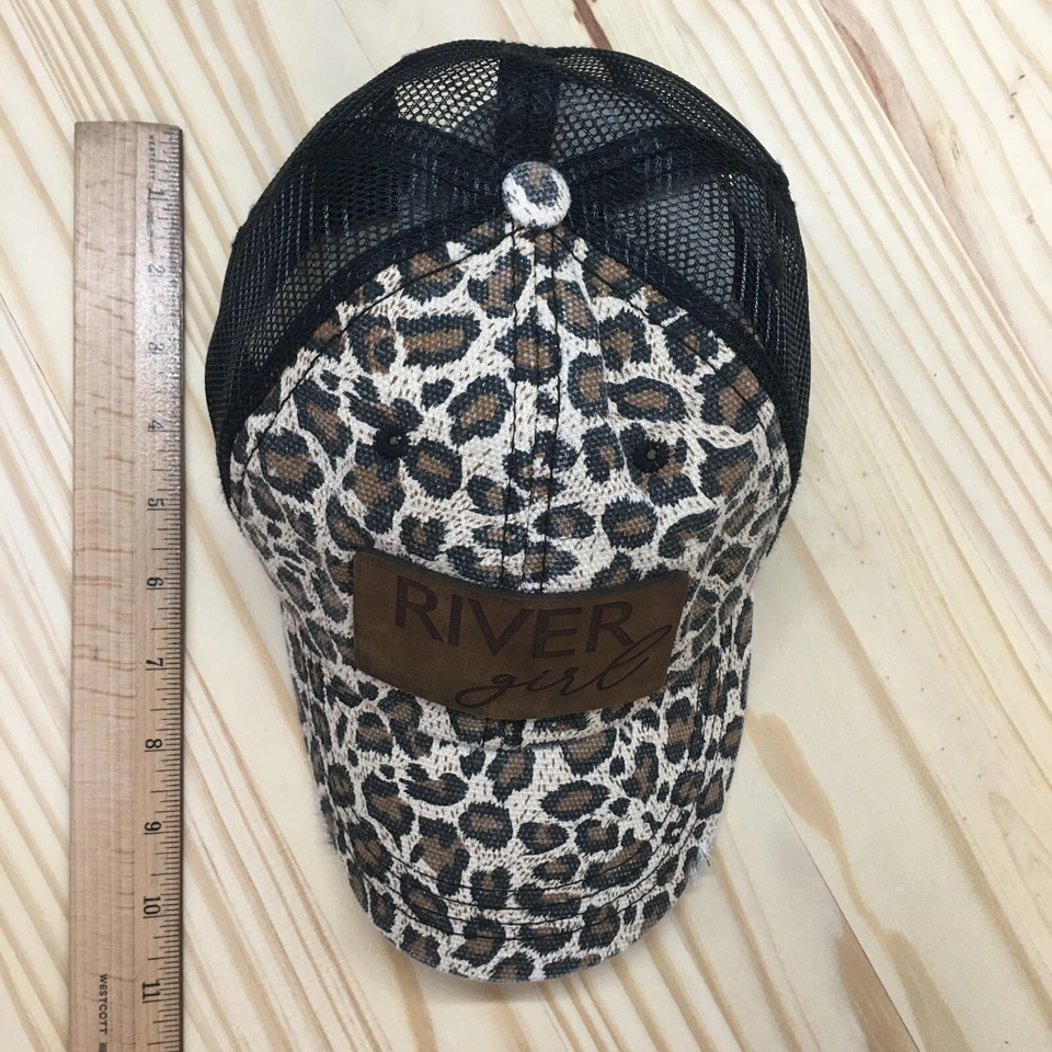 Gorra de béisbol River Girl para mujer negra marrón talla única ajustable logotipo bordado Foto 3 de 4