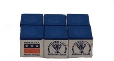 Silver Cup Billiard Chalk - 6 pack Electric Blue 