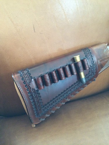 SASS Western Americana SASS Cowboy Action LEATHER BUTT STOCK COVER, USA* - Picture 4 of 12
