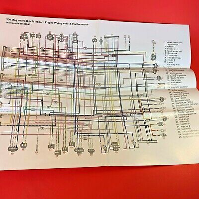 MerCruiser 350 Mag 6.2L MPI Inboard Engine Wiring 14 Pin Con Diagram 90