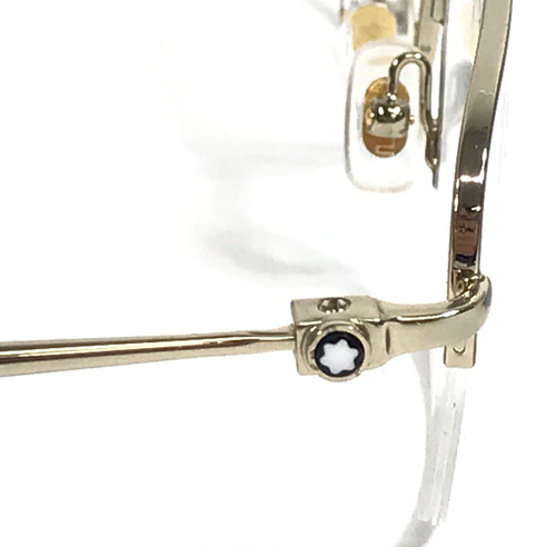 Montblanc Eyeglasses Frames MB0131O 002 Polished Gold Square Half Rim 52-20-145 - Picture 4 of 13