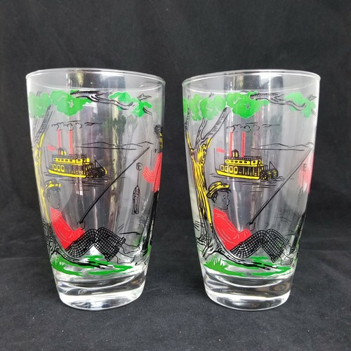 2 Pcs Vtg Libbey Tom & Huck Glasses Tumblers 5 1/4" Highball Juice Iced Tea RARE - Picture 2 of 11