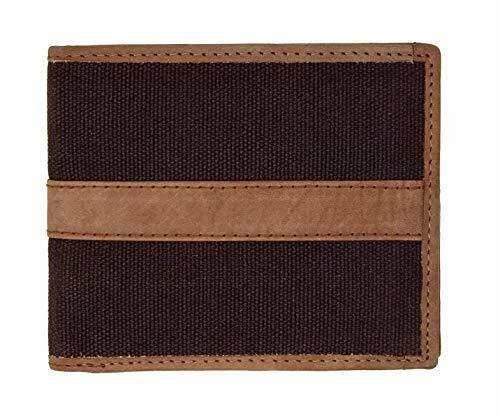 StarHide Brown Denim Leather Slim Men's Wallet RFID Blocking 2 Fold Gift Boxed - Image 3 of 4