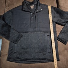 ARIAT CALDWELL REINFORCED SNAP SWEATER ZIP TOP POCKET MENS MEDIUM 2 TONE BLACK