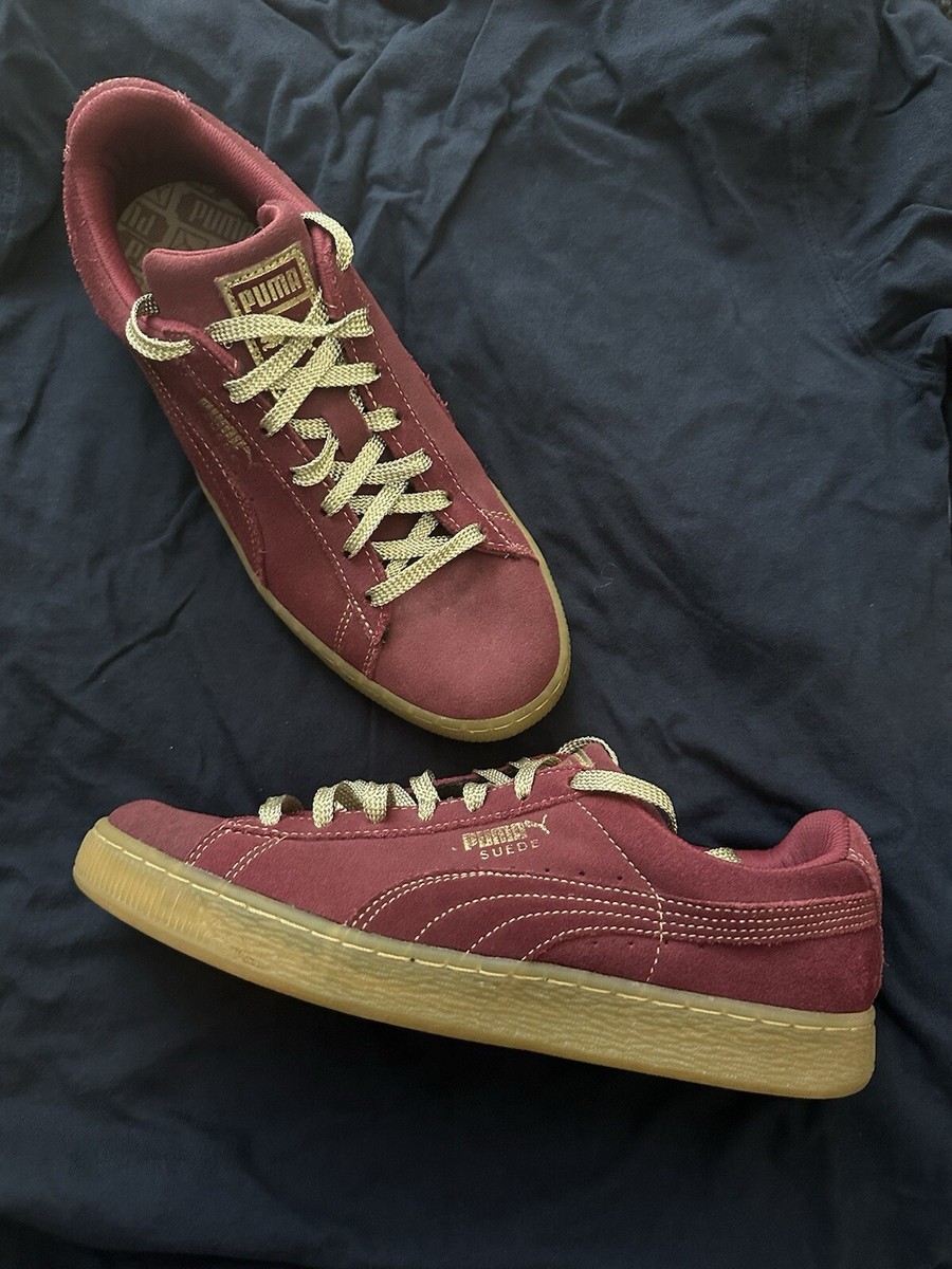 Suede Trainers Burgundy Puma Suede Gum Sole Puma Super Team Suede