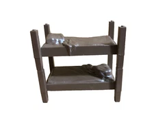 Conte 1950s Western Ranch Playset, 2 Unmade Beds, Brown Plastic **