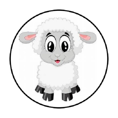 48 CUTE BABY SHEEP. ENVELOPE SEALS LABELS STICKERS 1.2" ROUND - Picture 1 of 1