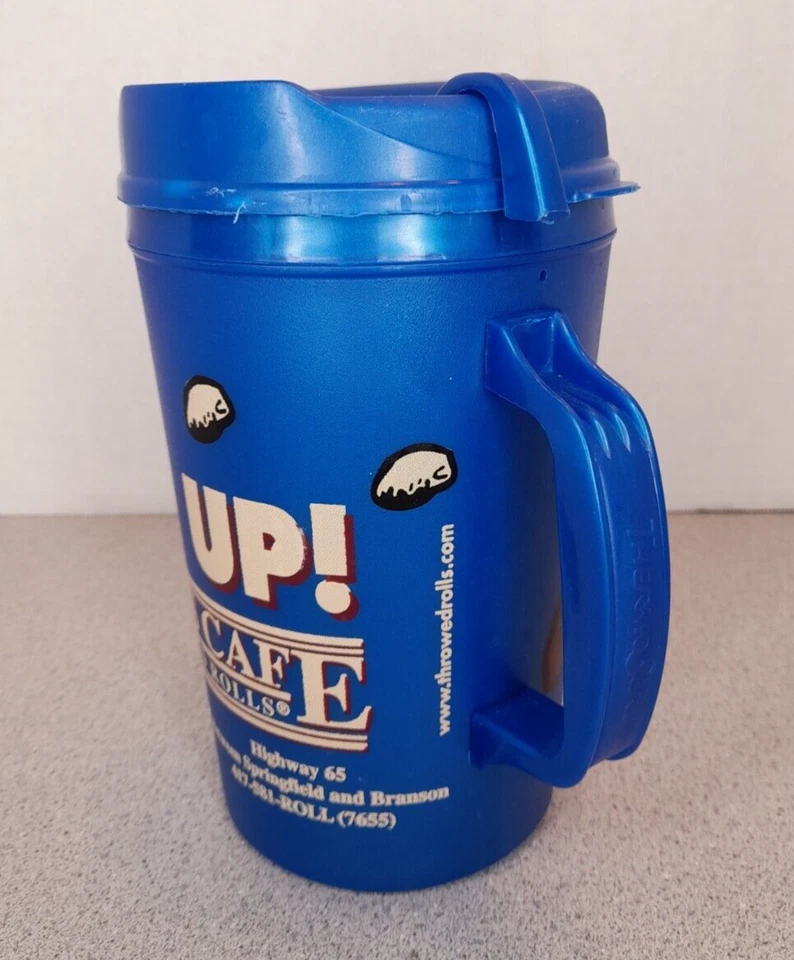 Taza de viaje Lamberts Café Heads Up 32 OZ Home Of The Thrown Rolls azul Foto 3 de 4