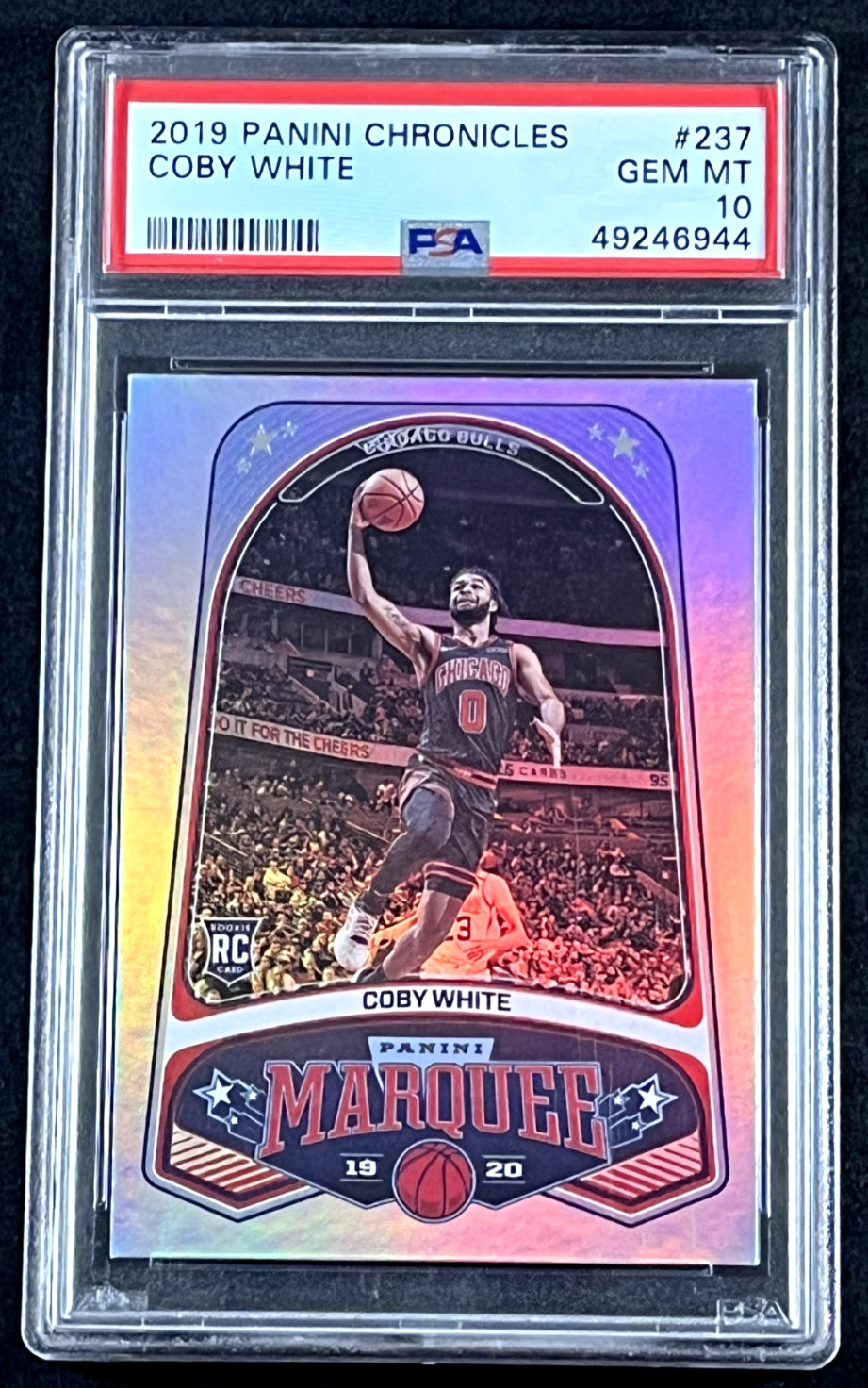 2019 PANINI CHRONICLES MARQUEE COBY WHITE ROOKIE #237 PSA 10 GEM MINT