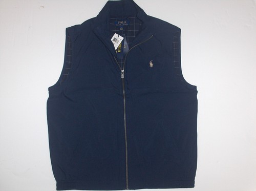 POLO RALPH LAUREN Men's Polyester Twill Zipper Zip Pony Vest, Jacket, NAVY BLUE - Picture 8 of 17