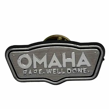 Omaha Steaks Steakhouse Business Plastic Lapel Hat Pin Pinback