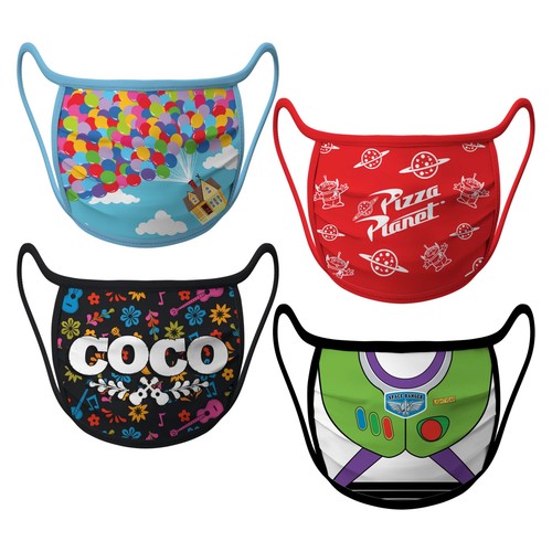 Disney Pixar Cloth Face Mask 4 Pack Kids Adult Toy Story Pizza Planet Coco Up - Picture 1 of 6