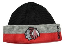 Chicago Blackhawks Reebok KV07Z NHL T & T Captains Knit Hockey Beanie Winter Hat