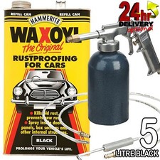 Hammerite 5 Liter schwarz Wachs&ouml;l + Versiegelung Wachs Injektionspistole Rostschutz