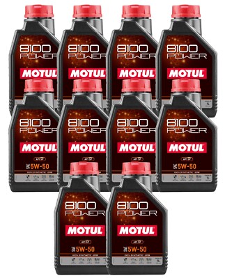 Motul 10 Liter 8100 POWER SAE 5W-50 100% Synthetic Ester Engine Oil 10 x 1L