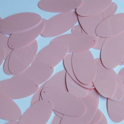 Oval Sequin 1.5'' Light Pink Opaque Glossy High Shine Loose Couture Paillettes