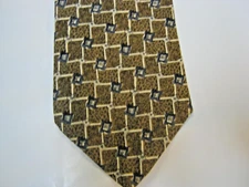 Mark Alexander brown blue beige Silk tie 58 x 3.75 Necktie 15853