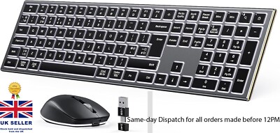 Seenda Hintergrundbeleuchtung kabellose Full Size Tastatur & Maus Combo Windows + MAC