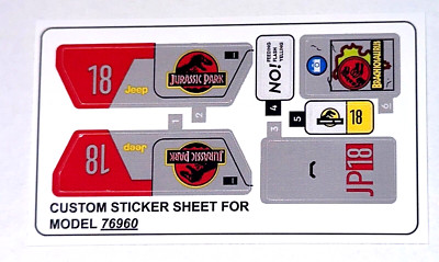 Custom Aufkleber Sticker für 76960 Replacement Sticker Sheet for 76960