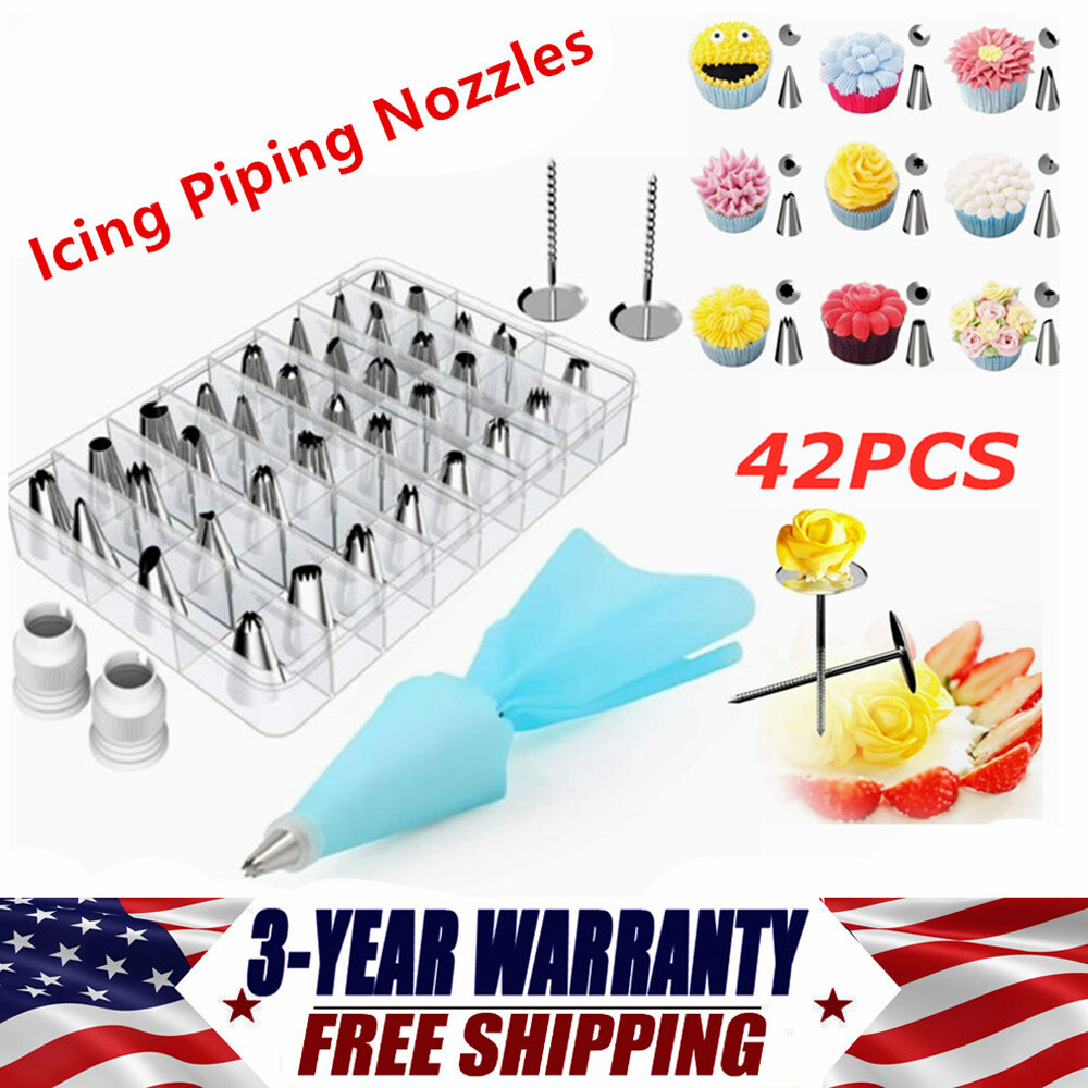 42Pcs Nozzle IcinCake Decorating Kit Set Tools Bags Piping Tips Pastry