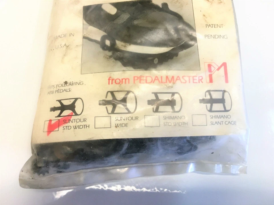 ~ Sistema de clip de pedal de bicicleta sin tirantes Power Grips vintage para Fixie o MTB ~ Foto 2 de 4