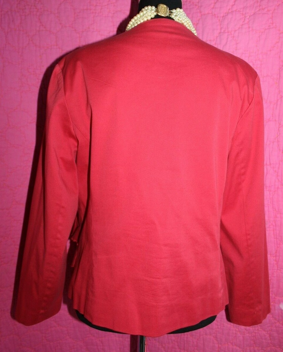 【レア】 Giancarlo Ferrari サテン ZIP-UP JACKET GIANCARLO FERRARI Red Ruffle Zip Jacket Cotton Blend Sz M