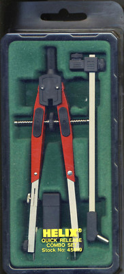 Vintage Helix Stock No. 45619 Drafting Compass Quick Release Combo Set Germany