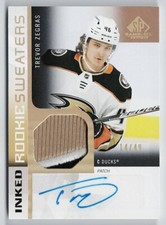 2021-22 SP Game-Used Inked Rookie Sweaters Autograph Patch Trevor Zegras 14/49