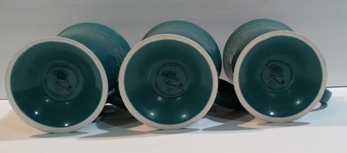 Lot of 3 PIONEER WOMAN Pedestal Coffee Mugs Cowgirl Lace Turquois 14oz Preowned - Picture 3 of 5