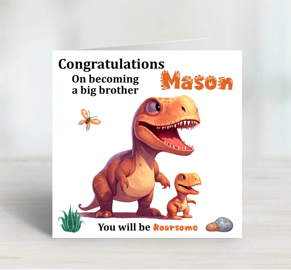 Congratulations On Becoming A Big Brother Card Boys Childrens New Baby New Born