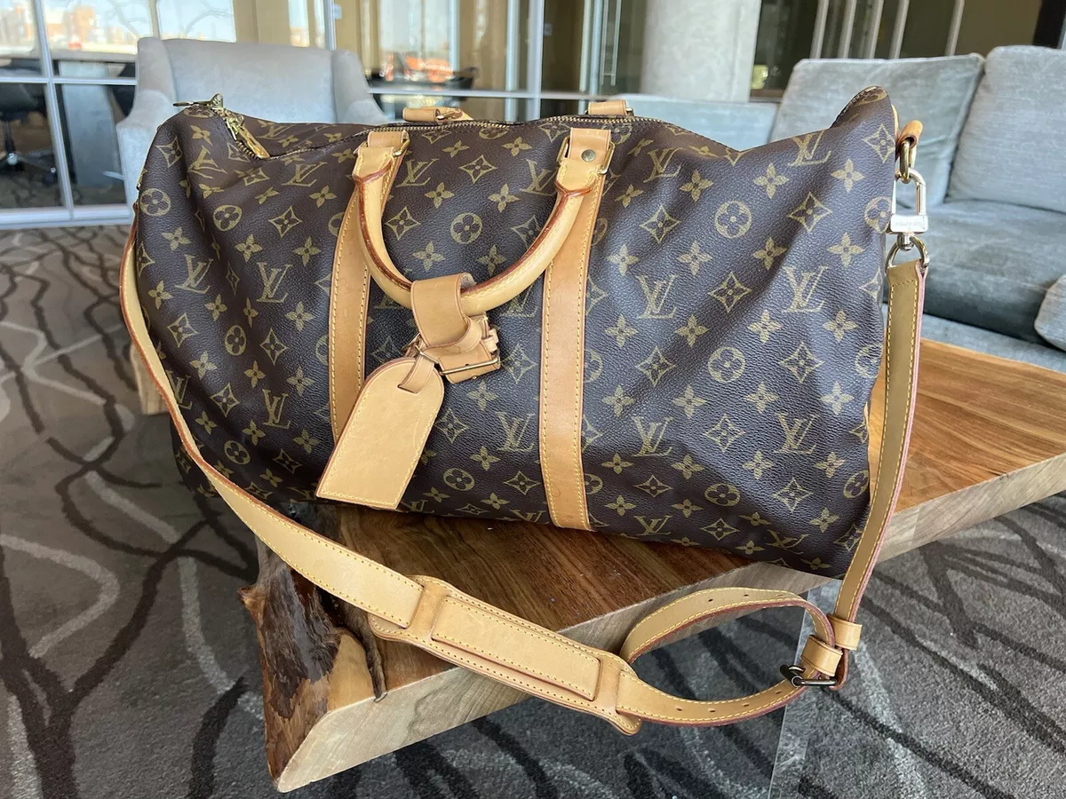 Brown Louis Vuitton Monogram Keepall Bandouliere 50 Travel Bag