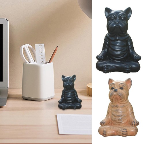 Resin Yoga Dog Statue Meditation Dog Sculpture Craft Home Decor Desktop Ornament