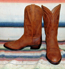 Mens Rujo The Vance Brown Rock Ranch Calfskin Cowboy Boots 10 EE New in Box