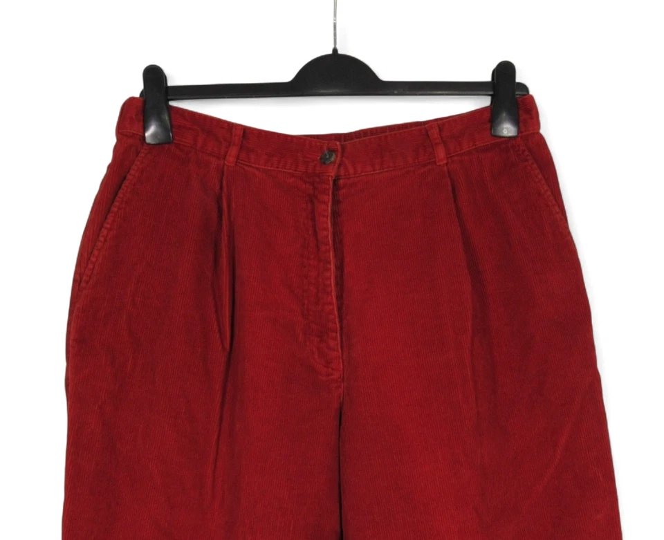 DE COLECCIÓN L.L. Pantalones BEAN Rojo Óxido PLISADO Relajado Bolsillos PIERNA CÓNICA Talla 16P Foto 2 de 4